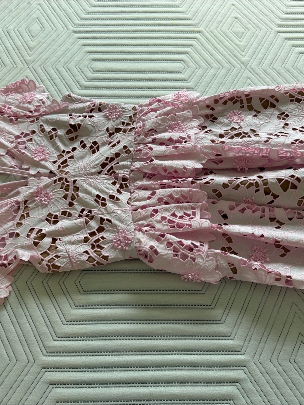 Self-Portrait Pink Floral Cutout Lace Dress